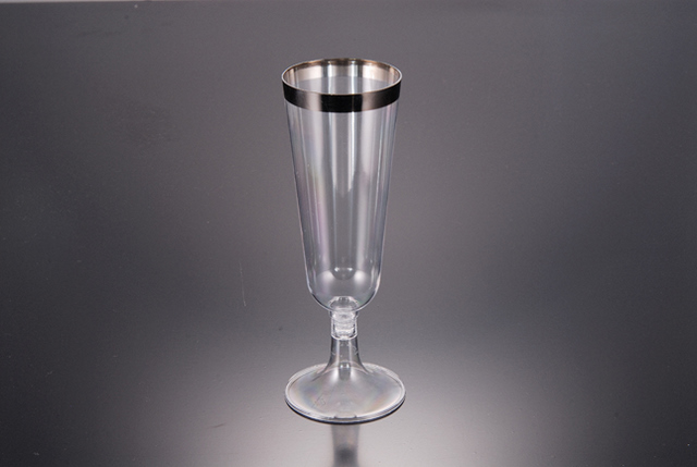 Champagne cup with silver rim